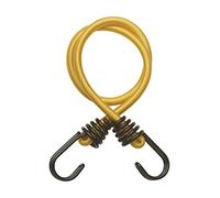 THIRARD - Tendeurs en Caoutchouc à Crochets - Lot de 2 - Latex - Pour Rangement, Camping, Vélo, Remorque - Crochets en Acier Double - 8 mm x 60 cm - Jaune
