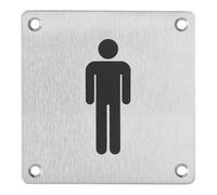 THIRARD - Plaque de signalisation WC Homme, à visser, inox brossé, marquage noir, 100x100mm