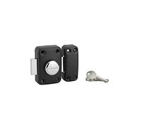 THIRARD - Verrou à bouton Apache pour porte d'entrée, cylindre 45mm, acier, 3 clés, époxy noir