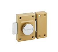 THIRARD - Verrou à Bouton Concorde - Acier Époxy Bronze - Pour Porte Intérieure - Verrou Automatique - Sécurité Domestique - Hauteur 88 mm - Largeur 61 mm