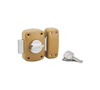 THIRARD - Verrou à bouton Corvette pour porte d'entrée, cylindre 50mm, acier, 3 clés, époxy bronze