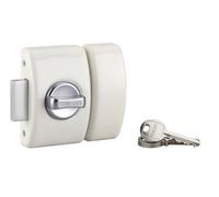 THIRARD - Verrou à Bouton Design 5 pour Porte d'Entrée - Cylindre Laiton 40 mm - Ø 23 mm - Acier Époxy Blanc - 3 Clés Plates Crantées - Hauteur 94 mm - Largeur 60 mm
