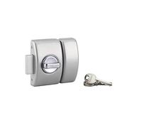 THIRARD - Verrou à Bouton Design 5 pour Porte d'Entrée - Cylindre Laiton 40 mm - Ø 23 mm - Acier Époxy Argent - 3 Clés Plates Crantées - Sécurité Domestique - Hauteur 94 mm - Largeur 60 mm