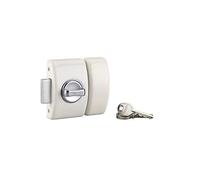 THIRARD - Verrou à Bouton Design 5 pour Porte d'Entrée - Cylindre Laiton 45 mm - Ø 23 mm - Acier Époxy Blanc - 3 Clés Plates Crantées - Hauteur 94 mm - Largeur 60 mm