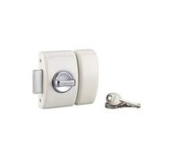 THIRARD - Verrou à Bouton Design 5 pour Porte d'Entrée - Cylindre Laiton 50 mm - Ø 23 mm - Acier Époxy Blanc - 3 Clés Plates Crantées - Hauteur 94 mm - Largeur 60 mm
