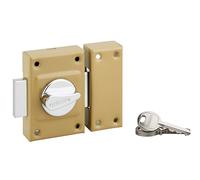 THIRARD Verrou à Bouton et Cylindre Acier Cylindre 40 mm Verni ETENDARD | verrou à bouton et cylindre, cylindre 40 mm, acier, finition verni, 3 clés, porte d'entrée, doré
