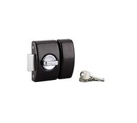 THIRARD - Verrou à Bouton Design 5 pour Porte d'Entrée - Cylindre Laiton 45 mm - Ø 23 mm - Acier Noir - 3 Clés Plates Crantées - Hauteur 94 mm - Largeur 60 mm