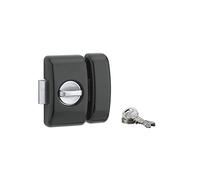 THIRARD Verrou à Bouton et Cylindre Acier Cylindre 45 mm Verni UNIVERSEL | verrou à bouton et cylindre, cylindre 45 mm, acier, finition verni, 3 clés, porte d'entrée, fabrication française, noir