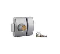 THIRARD - Verrou Double Entrée Design 5 pour Porte d'Entrée - Cylindre Laiton 50 mm - Ø 23 mm - Acier Époxy Argent - 3 Clés Plates Crantées - Hauteur 94 mm - Largeur 60 mm