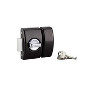 THIRARD Verrou à Bouton et Cylindre Acier Cylindre 50 mm Verni DESIGN | verrou à bouton et cylindre, cylindre 50 mm, acier, finition verni, 3 clés, porte d'entrée, noir