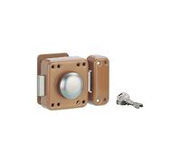 THIRARD - Verrou à Bouton Rafale - Acier Embouti - Cylindre 45 mm - Ø Laiton 5 Goupilles - 3 Clés Nickelées - Sécurité Renforcée - Bouton/Cylindre 45 mm - Bronze