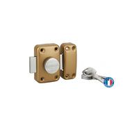 THIRARD - Verrou à bouton Trafic 6 pour porte d'entrée, cylindre 45mm, acier, 4 clés, époxy or - THIRARD
