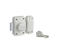 THIRARD - Verrou à bouton Transit 2 pour porte d'entrée, cylindre 50mm, 4 clés, blanc - THIRARD