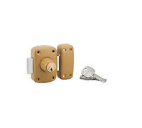 THIRARD Verrou à Double Entrée Acier Cylindre 40 mm Verni | verrou double entrée, cylindre 40 mm, acier, finition verni, 3 clés, porte d'entrée vitrée, bronze