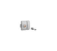 THIRARD - Verrou Universel Double Entrée pour Porte d'Entrée - Cylindre Laiton 45 mm - Ø 23 mm - Acier - 4 Clés Plates Réversibles - Époxy Blanc - Coffre 90 x 67 mm