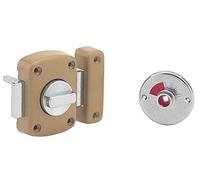 THIRARD - Verrou Automatique Alouette pour WC - Coffre Alliage Moulé - Finition Époxy Bronze - Bouton ABS Chromé avec Voyant Libre/Occupé - Pêne 50 mm - Ø 50 mm