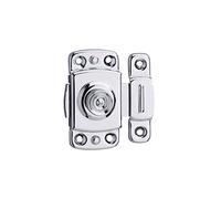 THIRARD - Verrou Automatique pour Porte d'Ameublement - Gâche Laiton Chromé - Pêne Acier Chromé - Bouton Laiton Molleté - Résistant au Froid et à l'Eau - Ø 30 mm - Gris