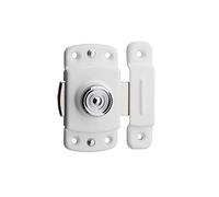 THIRARD - Verrou Automatique pour Porte d'Ameublement - Gâche Laiton Chromé - Pêne Acier Chromé - Bouton Laiton Molleté - Résistant au Froid et à l'Eau - Ø 35 mm - Blanc