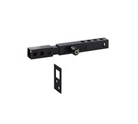 THIRARD - Verrou Coulissant Cadenassable Portail - Acier Cémenté - Pêne Coulissant - Verrouillage Efficace et Rapide - Installation Facile - 21,5 cm Fermé - Noir