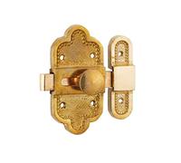 THIRARD - Verrou De Meuble Louis XVI - Laiton Patiné - Platine Gâche - Pêne Plat Coulissant - Système De Fermeture Simple - 40 x 80 mm - Jaune/Doré