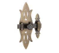 THIRARD - Verrou De Meuble Rustique - Laiton Patiné - Platine Acier - Gâche Acier - Pêne Plat Coulissant - Pour Portes De Meubles - Bouton Rond - 40 x 130 mm - Jaune/Doré