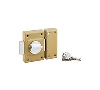 THIRARD - Verrou à Bouton Etendard pour Porte d'Entrée - Cylindre Laiton 40 mm - Ø 21 mm - Acier - 3 Clés Plates Crantées - Hauteur 88 mm - Largeur 61 mm - Epoxy Bronze