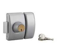 THIRARD - Verrou double entrée Design 5 pour porte d'entrée, cylindre 40mm, acier, 3 clés, argent