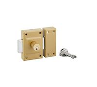 THIRARD - Verrou Double Entrée Etendard pour Porte d'Entrée Vitrée - Cylindre Laiton 40 mm - Ø 21 mm - Acier - 3 Clés Plates Crantées - Hauteur 88 mm - Largeur 61 mm - Epoxy Bronze