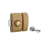 THIRARD - Verrou Double Entrée Universel pour Porte d'Entrée - Cylindre Laiton 45 mm - Ø 23 mm - Acier - 4 Clés Plates Réversibles - Époxy Or - Coffre 90 x 67 mm