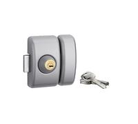 THIRARD - Verrou Double Entrée Universel pour Porte d'Entrée - Cylindre Laiton 45 mm - Ø 23 mm - Acier - 4 Clés Plates Réversibles - Époxy Argent - Coffre 90 x 67 mm