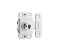THIRARD - Verrou Porte Ameublement Automatique - Coffre Laiton Embouti Chromé - Pêne Acier Chromé- Bouton Laiton Molleté - Portes d’Intérieur - 30 mm - Blanc