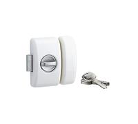 THIRARD - Verrou à bouton Universel pour porte d'entrée, cylindre 45mm, acier, 4 clés, epoxy blanc