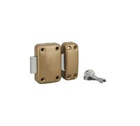 Verrou sans bouton, pour porte de cave, cylindre 40 mm, acier robuste, 3 clés incluses, finition époxy bronze, idéal pour porte d'épaisseur 40 mm, sécurité renforcée, THIRARD