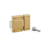 THIRARD - Verrou Sans Bouton Etendard pour Porte de Cave - Cylindre Laiton 40 mm - Ø 21 mm - Acier - 3 Clés Plates Crantées - Hauteur 88 mm - Largeur 61 mm - Epoxy Bronze