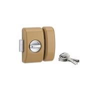 THIRARD - Verrou Universel à Bouton pour Porte d'Entrée - Cylindre Laiton 45 mm - Ø 23 mm - Acier - 4 Clés Plates Réversibles - Epoxy Bronze - Coffre 90 x 67 mm