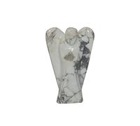 THIRD EYE CRYSTALS Ange de Poche sculptées Howlite Ange Gardien Cristal Chakra Pierre Mini Figurine Statues décoratives pour la Maison Ornement Cadeaux de Noël Religieux