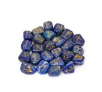 THIRD EYE CRYSTALS Pierres runiques Runes gravées Alphabet Lapis Lazuli Cristaux de palmier Pierres précieuses Chakra naturelles Ensemble de pierres roulées Reiki Ensemble cadeau Alphabet runique