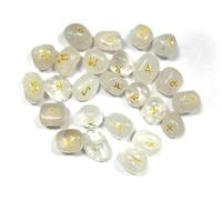 THIRD EYE CRYSTALS Runes Pierres Gravées Runes Alphabet Quartz Clair Cristaux De Palme Pierres Précieuses Chakra Naturelles Reiki Pierres Roulées Ensemble Cadeau Symbole Runique Gravé