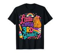Third Grade Capybara Pencil Bow Back to School Girls T-Shirt