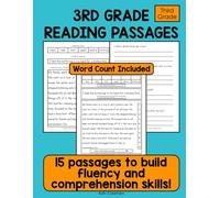 Third Grade Reading Passages to Build Fluency and Comprehension Skills: 3rd Grade Reading Passages with Comprehension Questions and Fluency Word Count