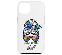 Third Grade Teacher Off Duty Chignon de Plage drôle Enseignant Coque pour iPhone 13