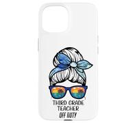Third Grade Teacher Off Duty Chignon de Plage drôle Enseignant Coque pour iPhone 15