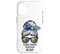 Third Grade Teacher Off Duty Chignon de Plage drôle Enseignant Coque pour iPhone 16