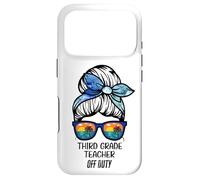 Third Grade Teacher Off Duty Chignon de Plage drôle Enseignant Coque pour iPhone 17 Pro