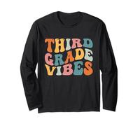 Third Grade Vibes 3rd Grade Teacher Retro 1st Day Of School Manche Longue