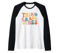 Third Grade Vibes 3rd Grade Teacher Retro 1st Day Of School Manche Raglan