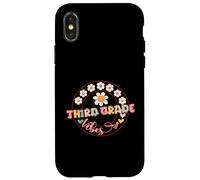 Third Grade Vibes Teacher Back To School Fleurs de 3e année Coque pour iPhone X/XS