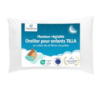 Third of Life Oreiller pour Enfant 40x60 Oeko-TEX® | Hauteur réglable pour Les différentes étapes de la Croissance à partir de 3 Ans | Coussin Durable, Housse en Coton Bio | Lavable en Machine