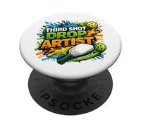 Third Shot Drop Artiste Pickleball Player Art PopSockets PopGrip Adhésif