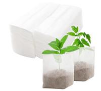 thirei Lot de 200 sacs de croissance pour pots de fleurs, sacs de plantation en tissu non tissé, biodégradable, sacs non tissés, pour le jardinage, l'écologie, l'agriculture (20 x 20)
